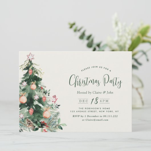 Weihnachtsfeier Einladung (Stehend Vorderseite)