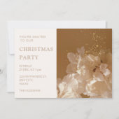 Weihnachtsfeier Einladung Floral Gold (Vorderseite)