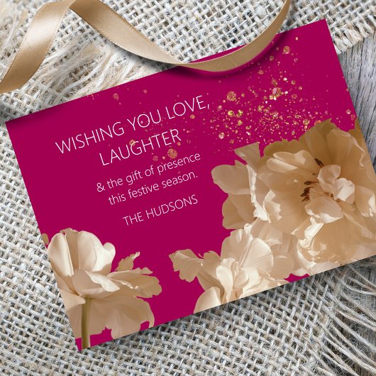 Weihnachtsfeier Einladung Floral Gold