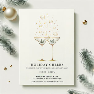 Weihnachtsfeier-Einladung Holiday Cheers Minimal Feiertagskarte