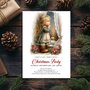 Weihnachtsfeier Einladung Hübsches Mädchen Weihnac