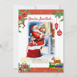 Weihnachtsfeier-Einladung im Stil eines alten Weih Einladung