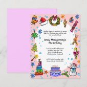 Weihnachtsfeier Einladung Light Pink (Vorne/Hinten)