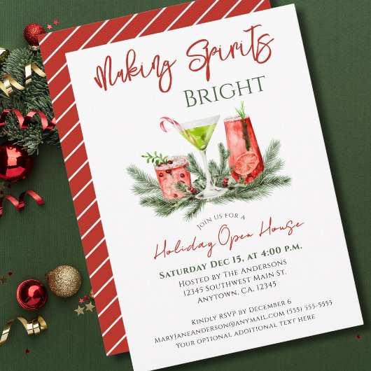 Weihnachtsfeier Einladung 'Making Spirits Bright'