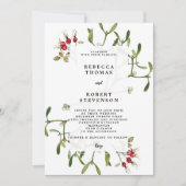 Weihnachtsfeier Einladung mistletoe (Vorderseite)