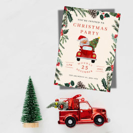 Weihnachtsfeier-Einladung mit Santa im Auto Einladung