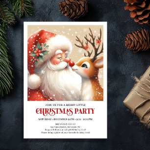 Weihnachtsfeier-Einladung mit Santa und Rudolph Einladung