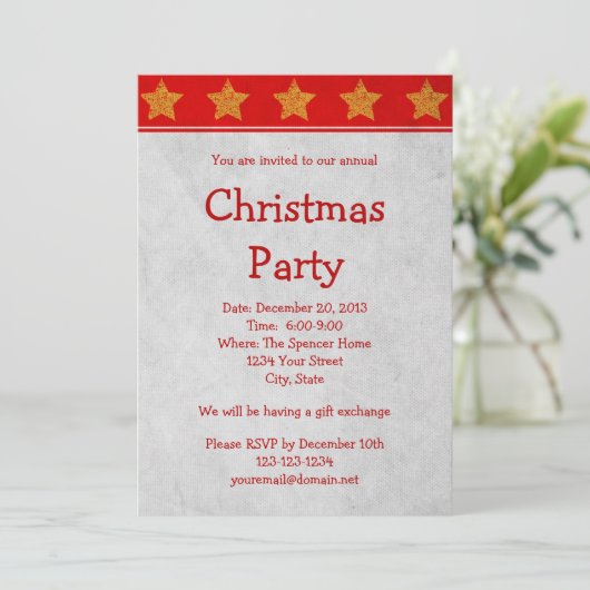 Weihnachtsfeier Einladung oder Ankündigung (Stehend Vorderseite)