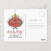 Weihnachtsfeier Einladung Postkarte (Rückseite)