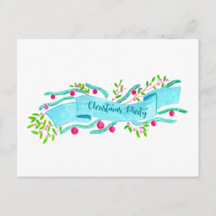 Weihnachtsfeier-Einladung, Wasserfarbe Weihnachten Postkarte
