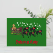 Weihnachtsfeier Einladung Windhunde (Stehend Vorderseite)