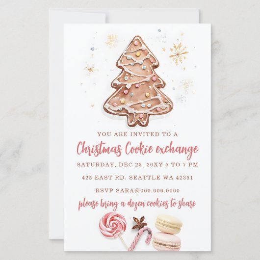 Weihnachtsfeier-Einladung zum Budget-Cookie-Austau (Vorderseite)