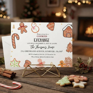 Weihnachtsfeier-Einladung zum Cookie-Austausch Ankündigung