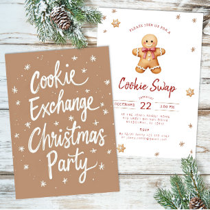 Weihnachtsfeier-Einladung zum Cookie-Austausch Feiertagskarte