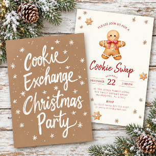 Weihnachtsfeier-Einladung zum Cookie-Austausch Feiertagskarte