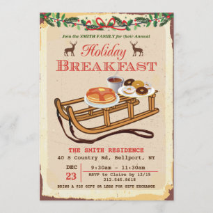 Weihnachtsfeier-Einladung zum Frühstück Einladung