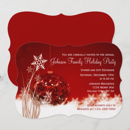Weihnachtsfeier Einladungen (Vorne/Hinten)
