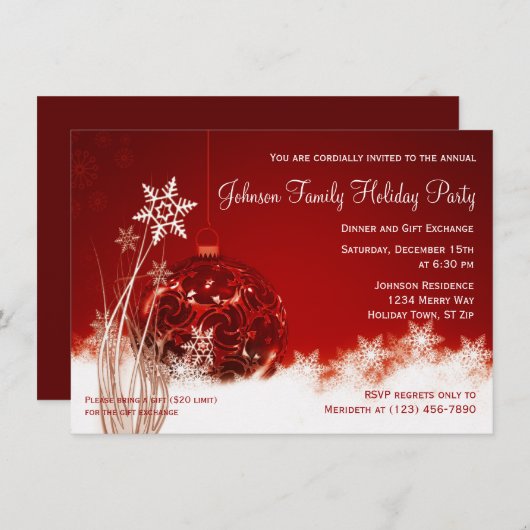 Weihnachtsfeier Einladungen (Vorne/Hinten)