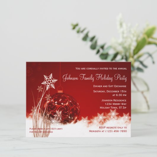 Weihnachtsfeier Einladungen (Stehend Vorderseite)