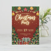 Weihnachtsfeier-Einladungsflyer Einladung (Stehend Vorderseite)