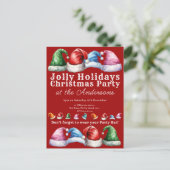 Weihnachtsfeier Einladungspostkarte (Stehend Vorderseite)