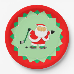 Weihnachtsfeier Eishockeyparty Pappteller