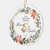 Weihnachtsfeier Erster Weihnachtsfest Verheiratet Keramik Ornament (Links)