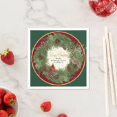 Weihnachtsfeier Evergreen Wreath Kardinal Serviette (Beispiel)