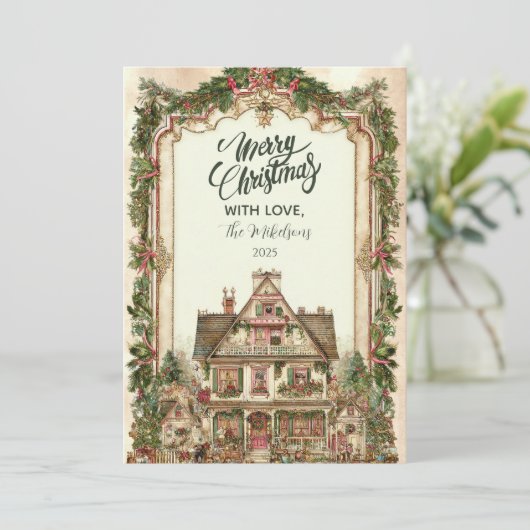 Weihnachtsfeier Feiertagskarte (Stehend Vorderseite)