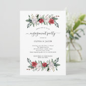 Weihnachtsfeier | Floral Holiday Engagement Party Einladung (Stehend Vorderseite)