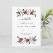 Weihnachtsfeier | Floral Wedding Vow Renewal Einladung (Stehend Vorderseite)
