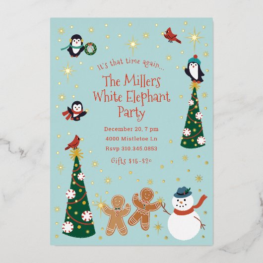 Weihnachtsfeier Folieneinladung (Vorderseite)