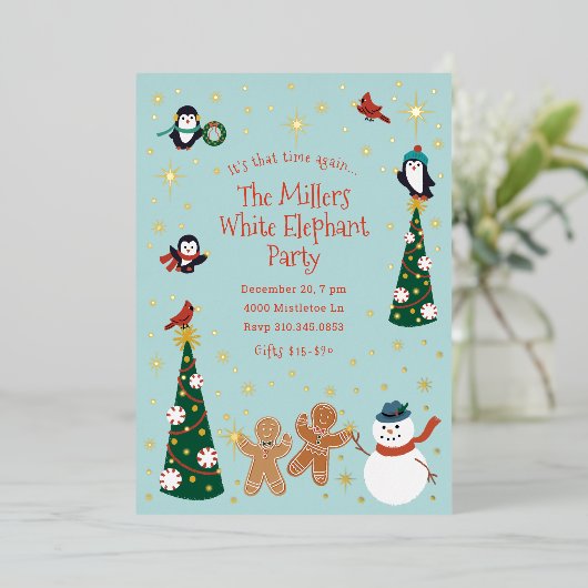 Weihnachtsfeier Folieneinladung (Stehend vorne)