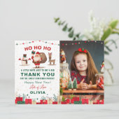 Weihnachtsfeier Foto Dankeskarte (Stehend Vorderseite)