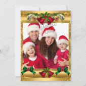 Weihnachtsfeier Foto Gold Red Einladung (Rückseite)