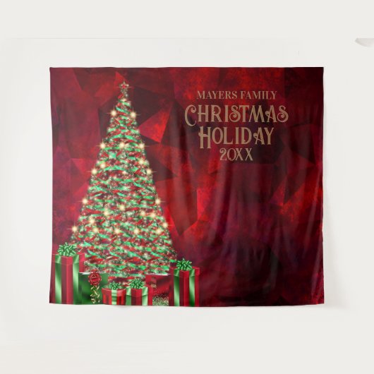 Weihnachtsfeier Foto Stand Hintergrund Wandteppich (Vorderseite (Horizontal))