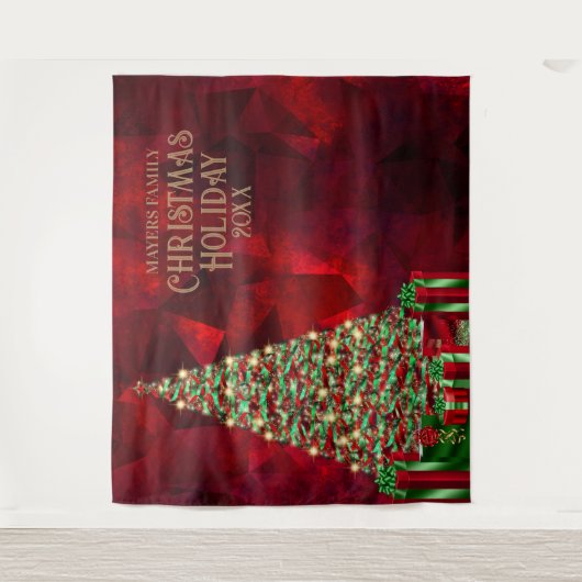 Weihnachtsfeier Foto Stand Hintergrund Wandteppich (Vorderseite)