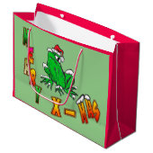Weihnachtsfeier Frohe Weihnachtsgeschenktasche Große Geschenktüte (Vorderseite Schrägansicht)