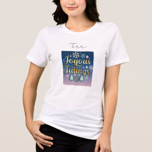 Weihnachtsfeier Fröhliche Botschaften Namensschild Tri-Blend Shirt