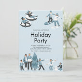 Weihnachtsfeier für die Winterfamilie Einladung (Stehend Vorderseite)