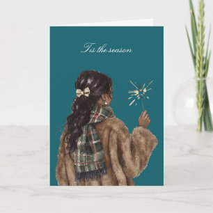 Weihnachtsfeier für schwarze Mädchen mit Wunderker Karte