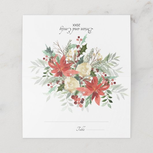 Weihnachtsfeier Geklappte Platzkarte (Außenseite Aufgefaltet)