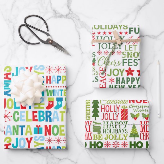 Weihnachtsfeier Geschenkpapier Set (Vorderseite)