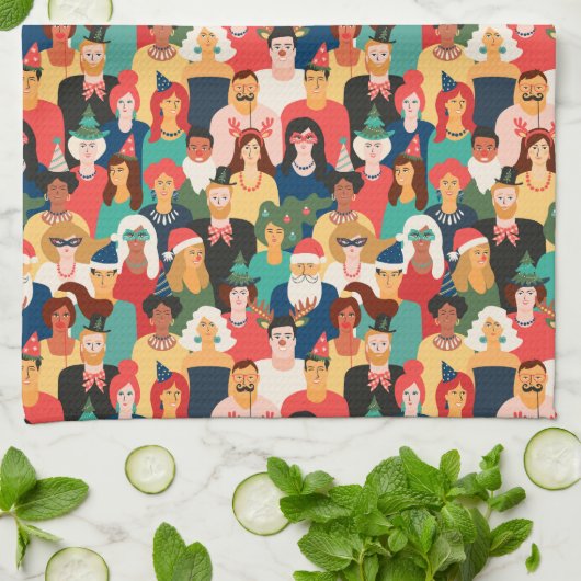 Weihnachtsfeier Geschirrtuch (Gefaltet)