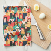 Weihnachtsfeier Geschirrtuch (Viertel Falte)