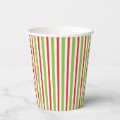 Weihnachtsfeier gestreifte rote und grüne Becher (Rückseite)