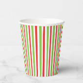 Weihnachtsfeier gestreifte rote und grüne Becher (Rechts)
