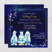 Weihnachtsfeier Glitzer Drei Weisen Feiertage Einladung (Vorne/Hinten)