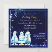 Weihnachtsfeier Glitzer Drei Weisen Feiertage Einladung (Vorderseite)
