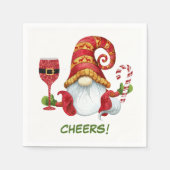 Weihnachtsfeier Gnom Prost Serviette (Vorderseite)